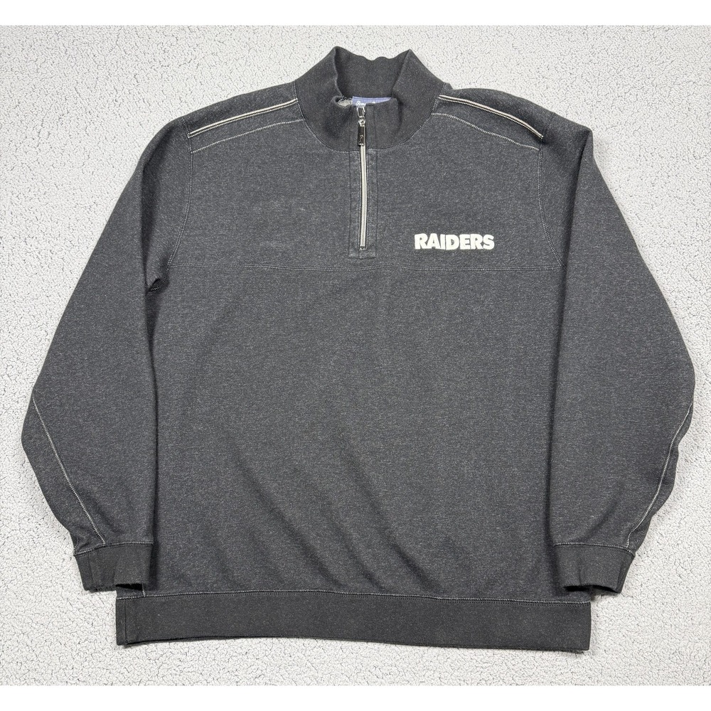 Tommy Bahama Las Vegas Raiders Sweatshirt Mens 2XL Gray NFL Football Reversible